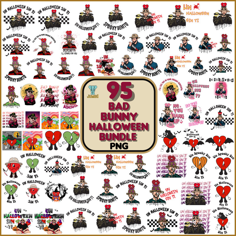 95 Bad Bunny Halloween Png Bundle 0