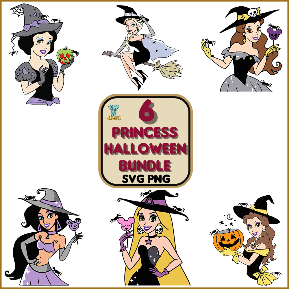 6 Princess Halloween Png Bundle 0