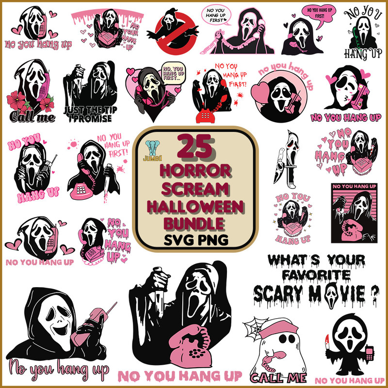 25 Horror Scream Halloween Svg Bundle 0