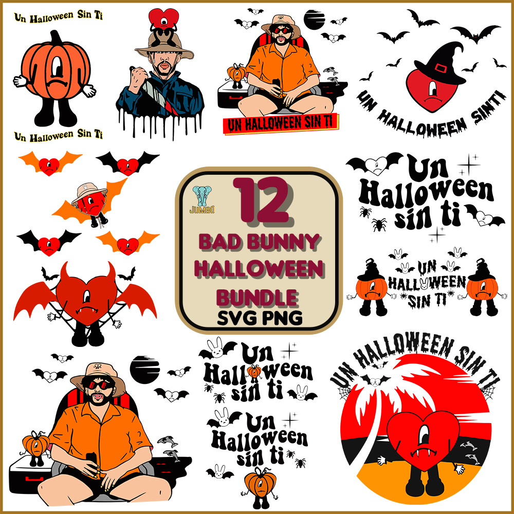 12 Bad Bunny Halloween Svg Bundle 0