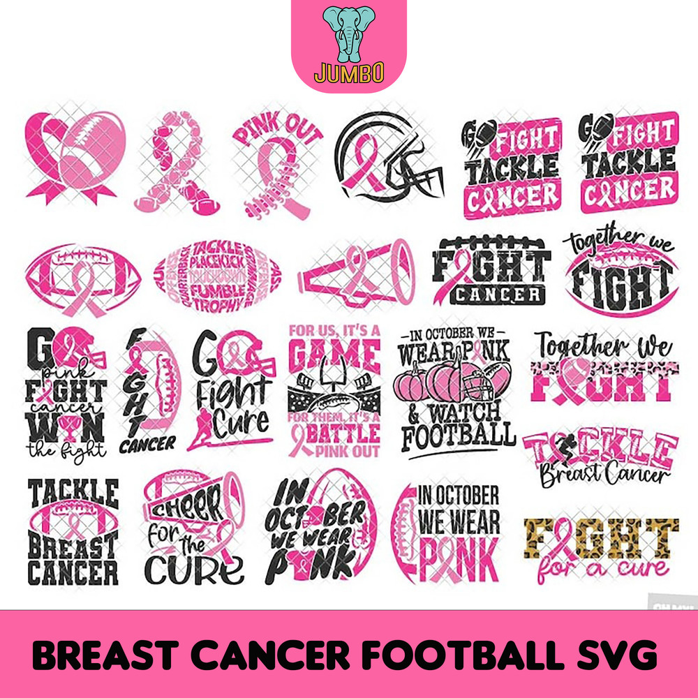 Breast Cancer Football Svg 0