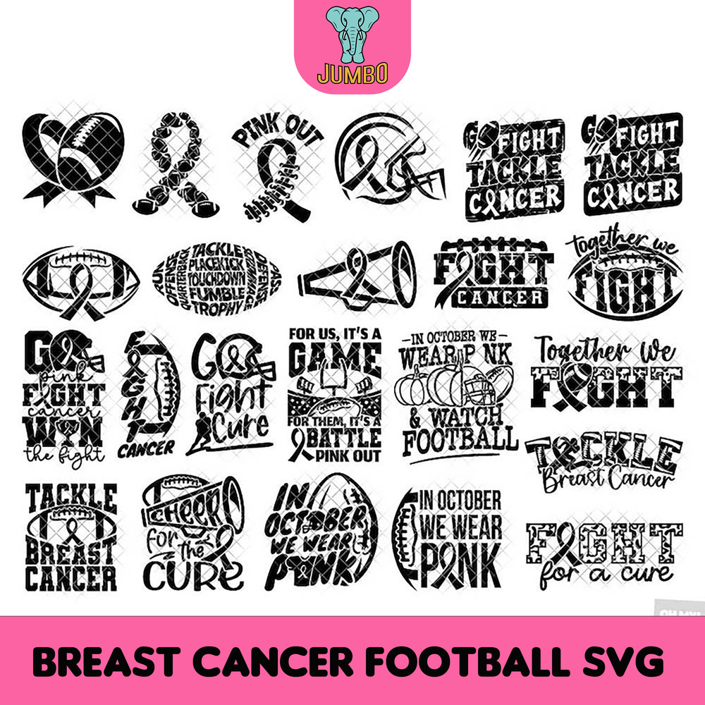 Breast Cancer Football Svg 1