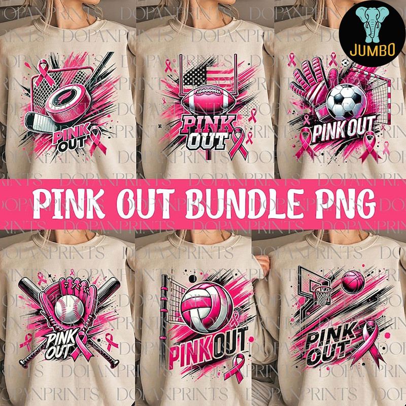 Breast Cancer Sport Pink Out Bundle Png 0