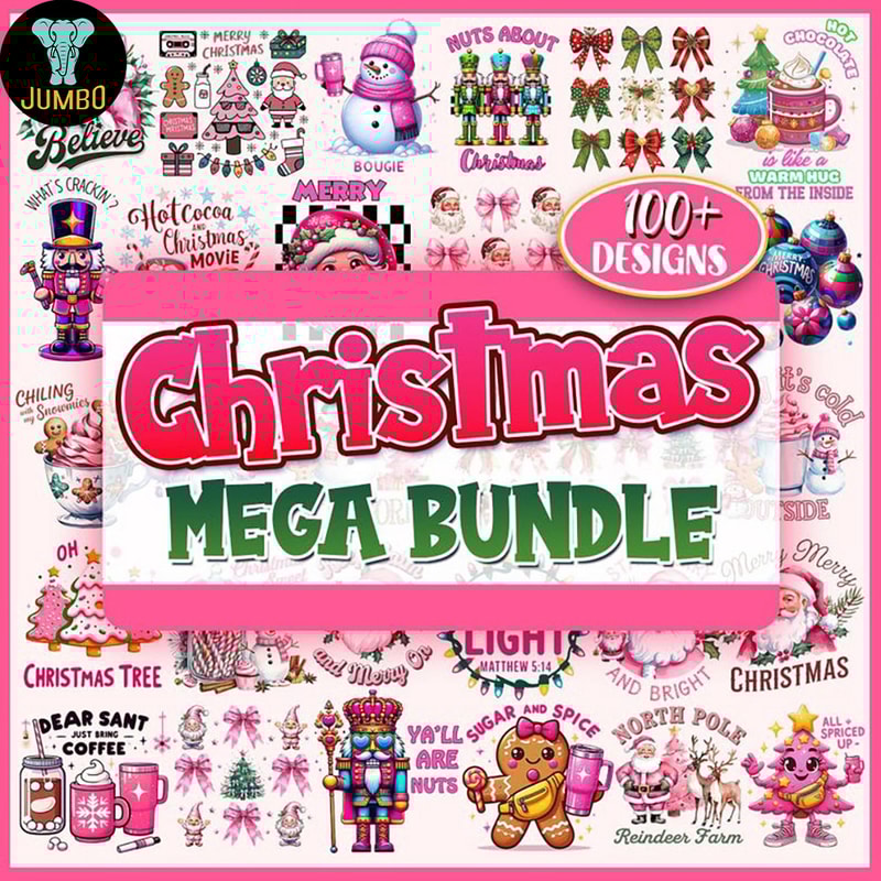 Pink Christmas Bundle Png 0