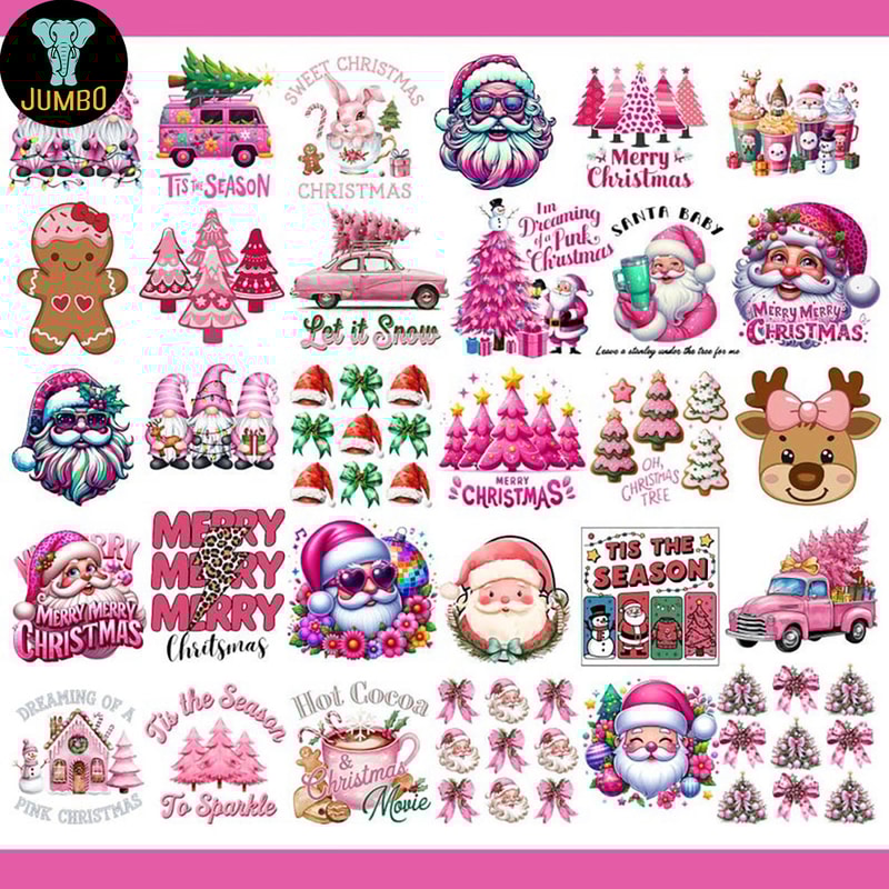 Pink Christmas Bundle Png 2