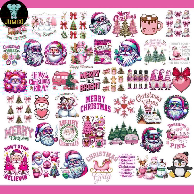 Pink Christmas Bundle Png 3