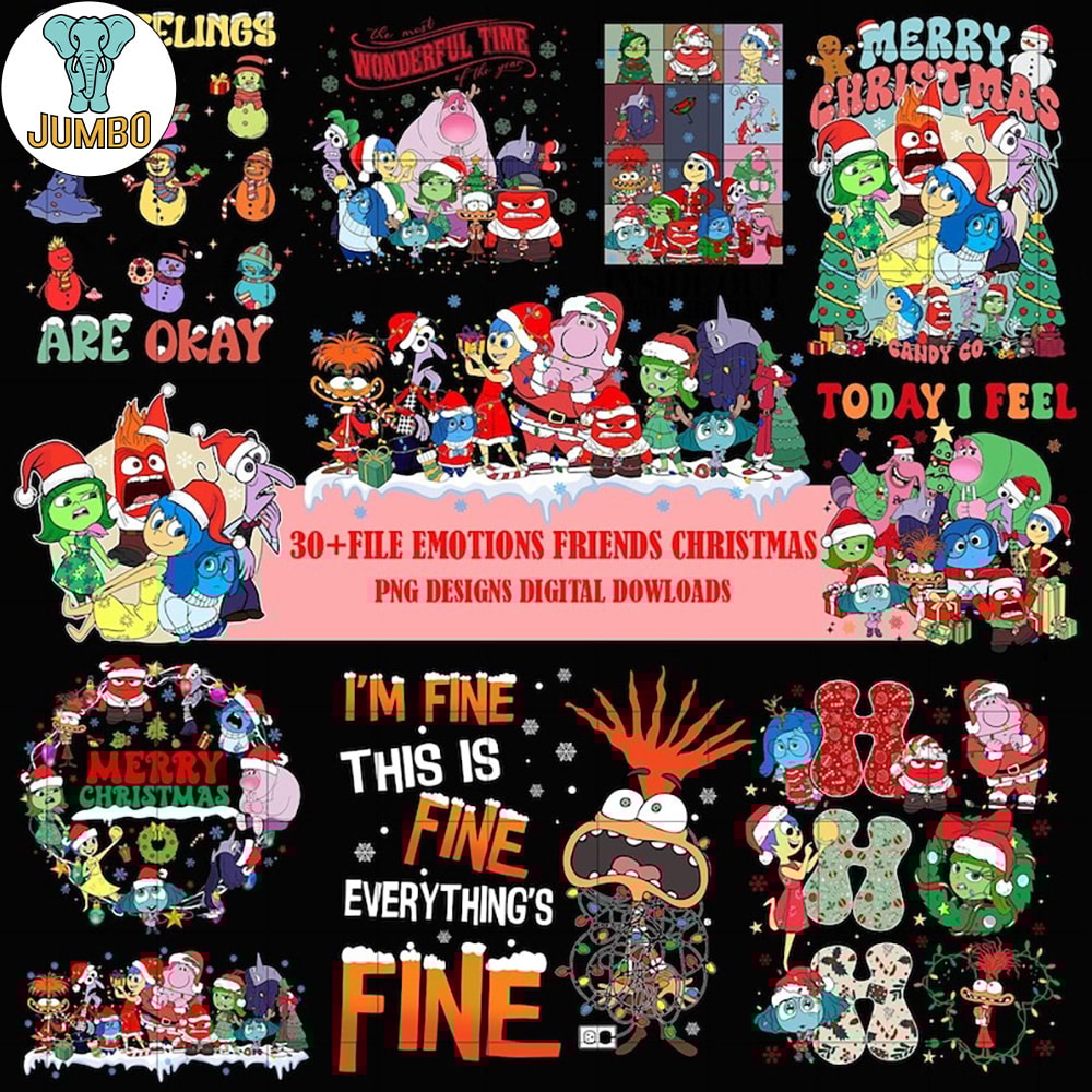 Bundle Cartoon Emotions Friends Christmas Png 1 0