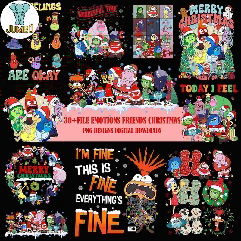 Bundle Cartoon Emotions Friends Christmas Png 1 0