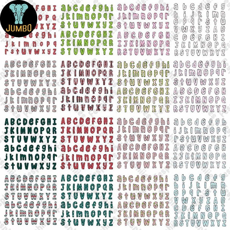 Christmas Alpha Doodle Png Bundle 1