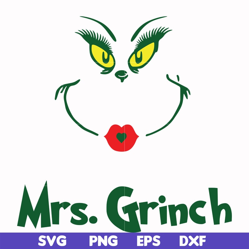 DR00039-Mrs. Grinch svg, png, dxf, eps file DR00039.jpg
