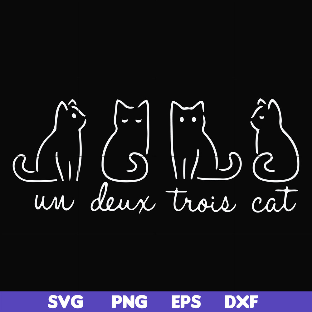 FN000961-Un deux trois cat svg, png, dxf, eps file FN000961.jpg
