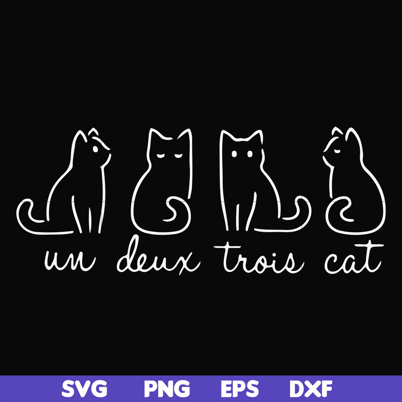 FN000961-Un deux trois cat svg, png, dxf, eps file FN000961.jpg