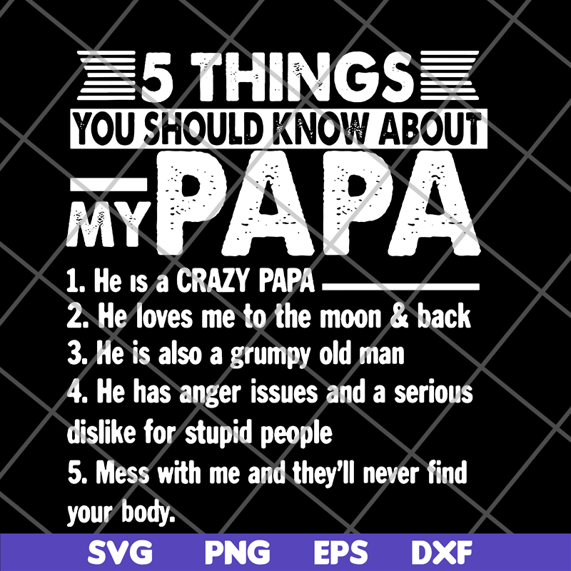 FTD09062107-5 things you should know about my Papa svg, png, dxf, eps digital file FTD09062107.jpg