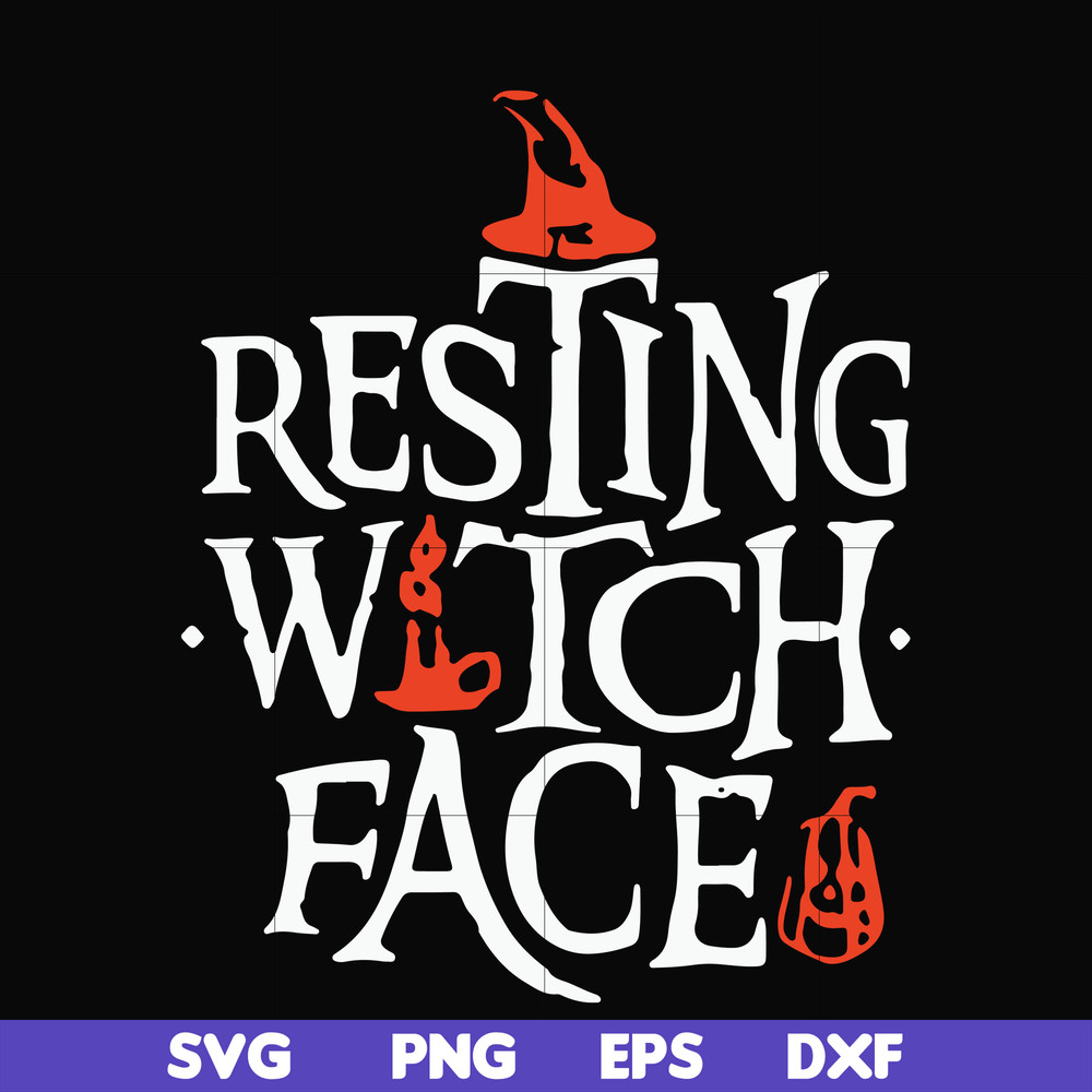 HLW24072020-Resting witch face svg, halloween svg, png, dxf, eps digital file HLW24072020.jpg