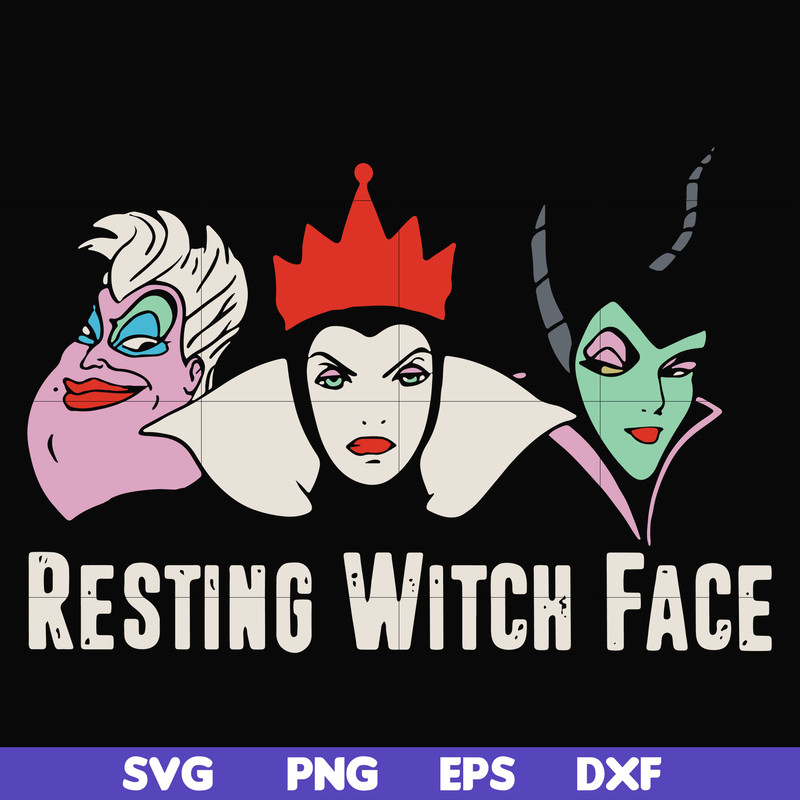 HLW24072024-Resting witch face svg, halloween svg, png, dxf, eps digital file HLW24072024.jpg