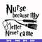 HRPT00011-Nurse because my letter never came svg, png, dxf, eps file HRPT00011.jpg