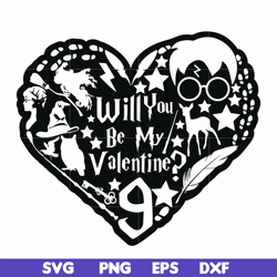 will you be my valentine svg, png, dxf, eps file hrpt00034