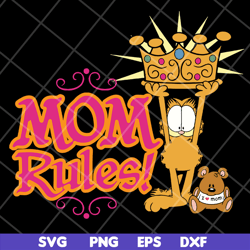 mom rules svg, mother's day svg, eps, png, dxf digital file mtd13042126