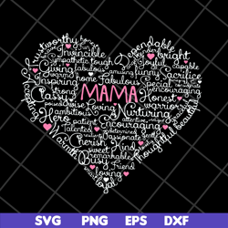 mama heart svg, mother's day svg, eps, png, dxf digital file mtd16042149