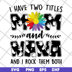 i have two titles mom svg, mother's day svg, eps, png, dxf digital file mtd22042108