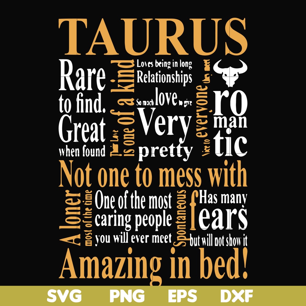 FN000375-Taurus rare to find not one to mess with amazing in bed svg, png, dxf, eps file FN000375.jpg