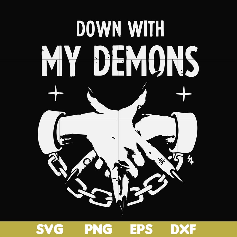 FN000696-Down with my Demons svg, png, dxf, eps file FN000696.jpg