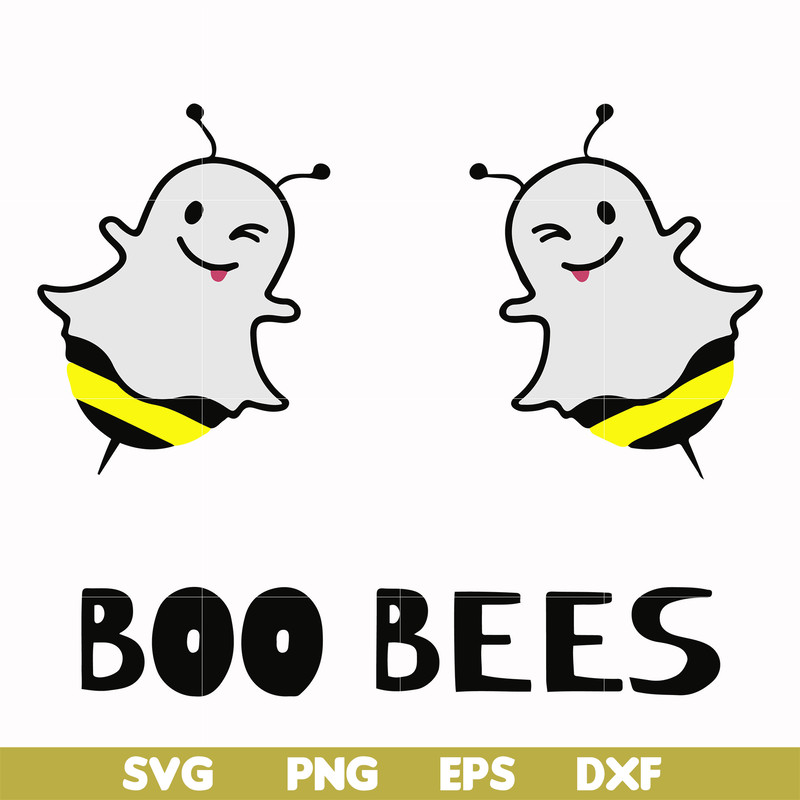 HLW0009-BOO BEES, halloween svg, png, dxf, eps digital file HLW0009.jpg