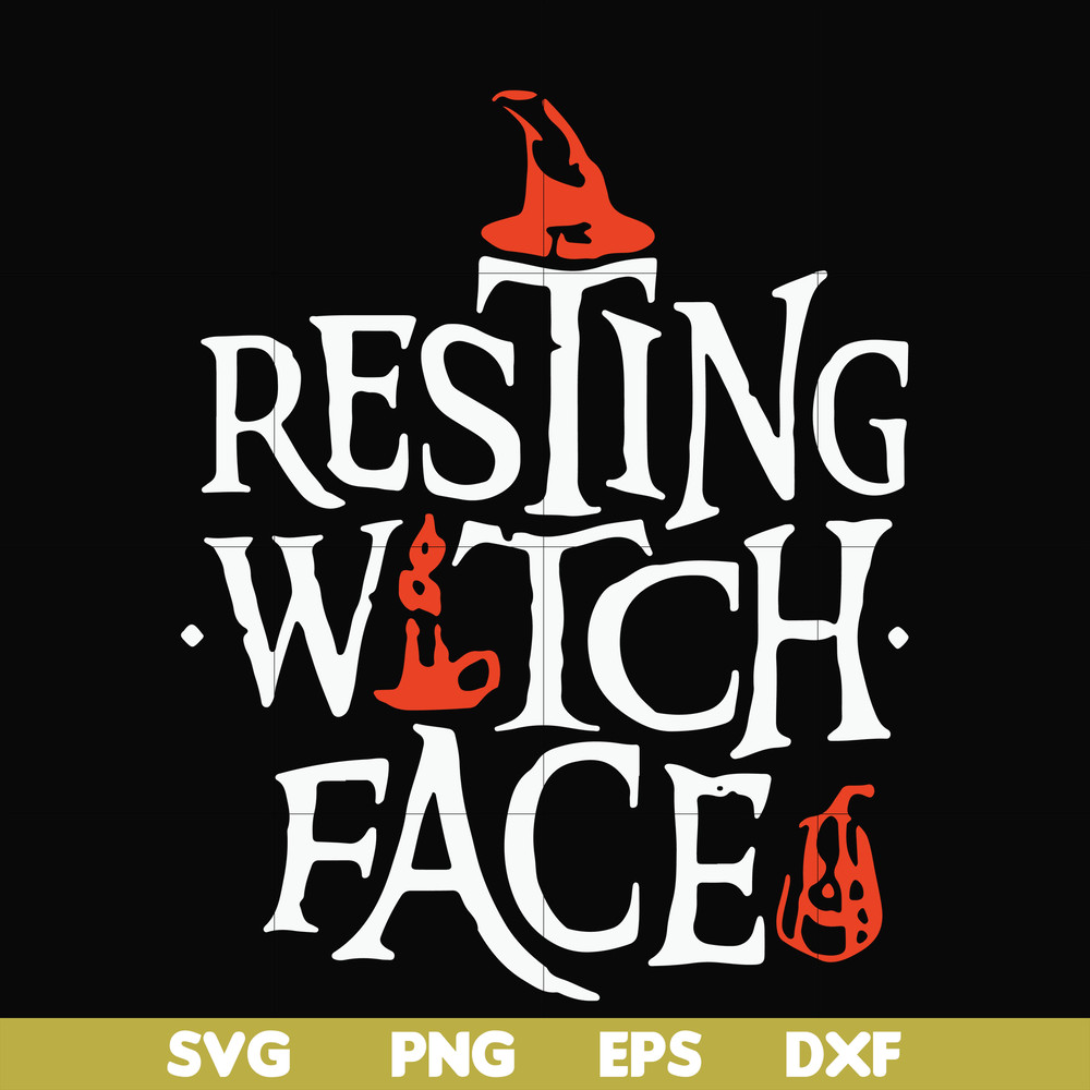 HLW24072020-Resting witch face svg, halloween svg, png, dxf, eps digital file HLW24072020.jpg