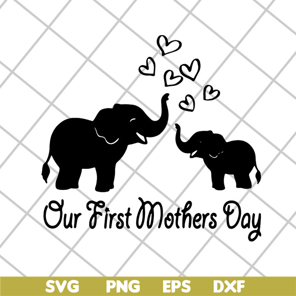 MTD23042133-Mothers Day Elephant svg, Mother's day svg, eps, png, dxf digital file MTD23042133.jpg
