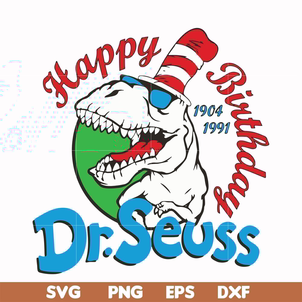 DR00016-Happy birthday Dr.Seuss svg, png, dxf, eps file DR00016.jpg