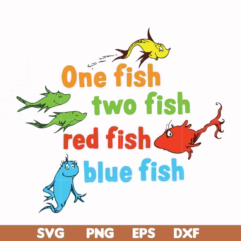 DR0002-One fish two fish red fish blue fish svg, png, dxf, eps file DR0002.jpg