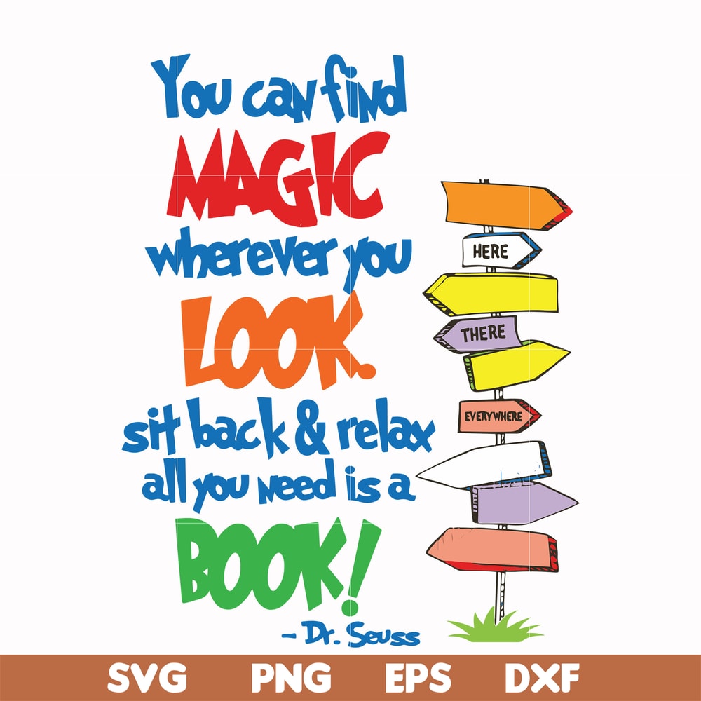DR00021-You can find magic wherever you look sit back & relax all you need is a book svg, png, dxf, eps file DR00021.jpg