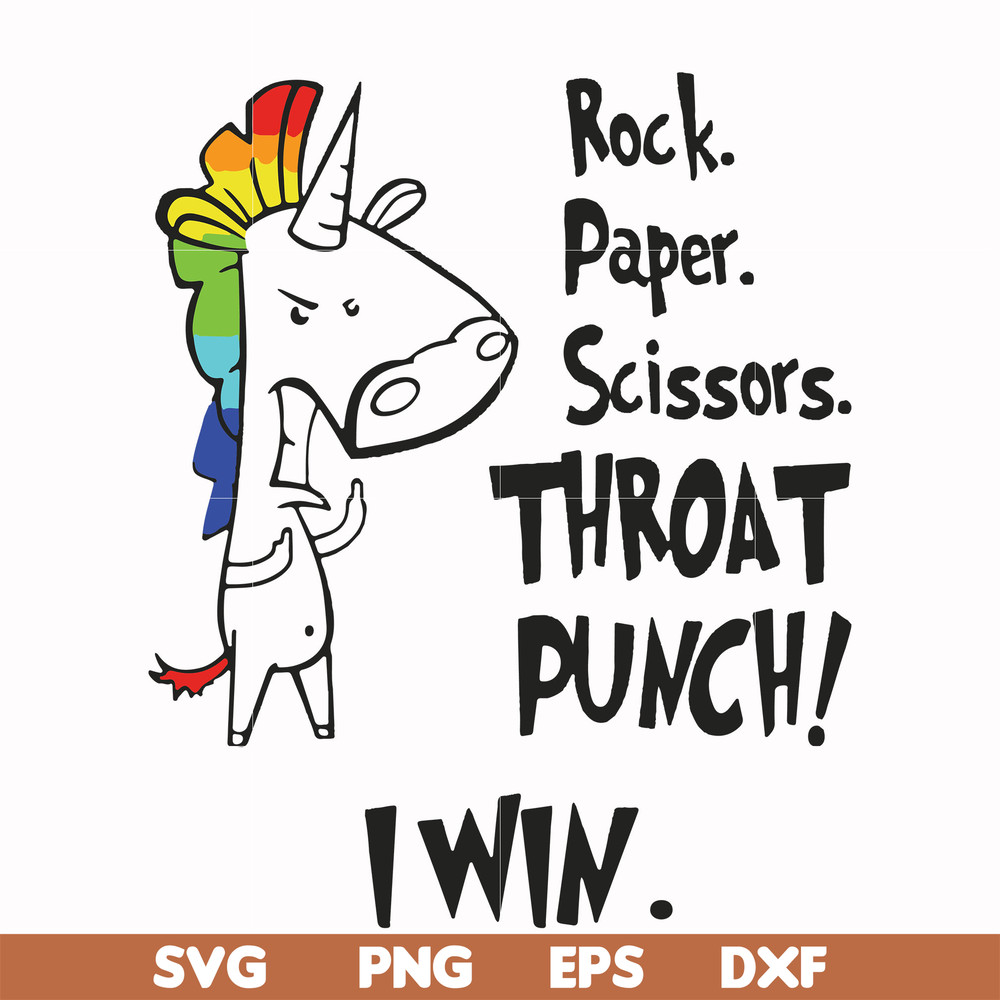 FN000367-Rock paper scissors throat punch I win svg, png, dxf, eps file FN000367.jpg