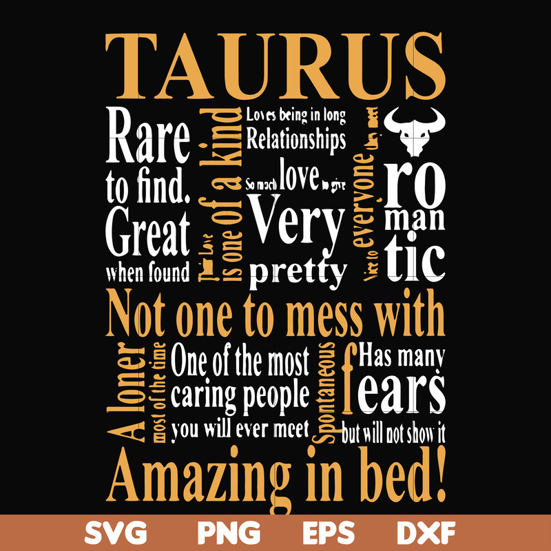 FN000375-Taurus rare to find not one to mess with amazing in bed svg, png, dxf, eps file FN000375.jpg