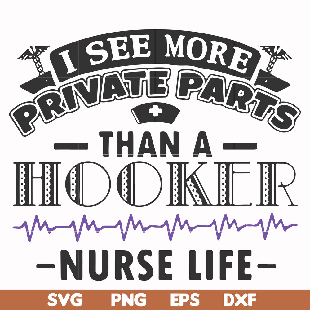 FN000387-I see more private parts than a hooker nurse life svg, png, dxf, eps file FN000387.jpg