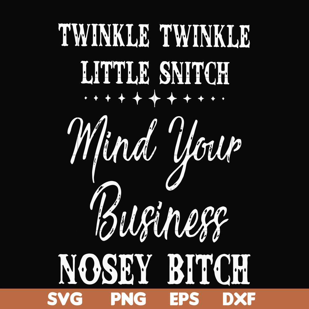 FN000414-Twinkle twinkle little snitch mind your business nosey bitch svg, png, dxf, eps file FN000414.jpg