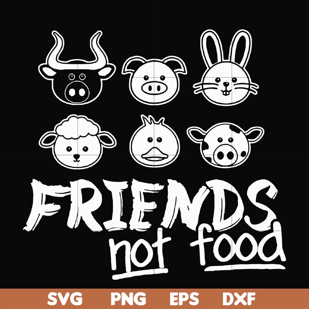 FN00094-Friends not food svg, png, dxf, eps file FN00094.jpg