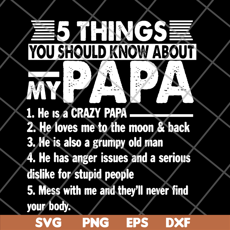 FTD09062107-5 things you should know about my Papa svg, png, dxf, eps digital file FTD09062107.jpg