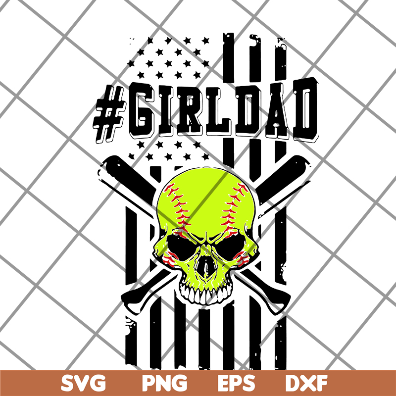 FTD19052103-Skull softball #girldad American flag svg, png, dxf, eps digital file FTD19052103.jpg