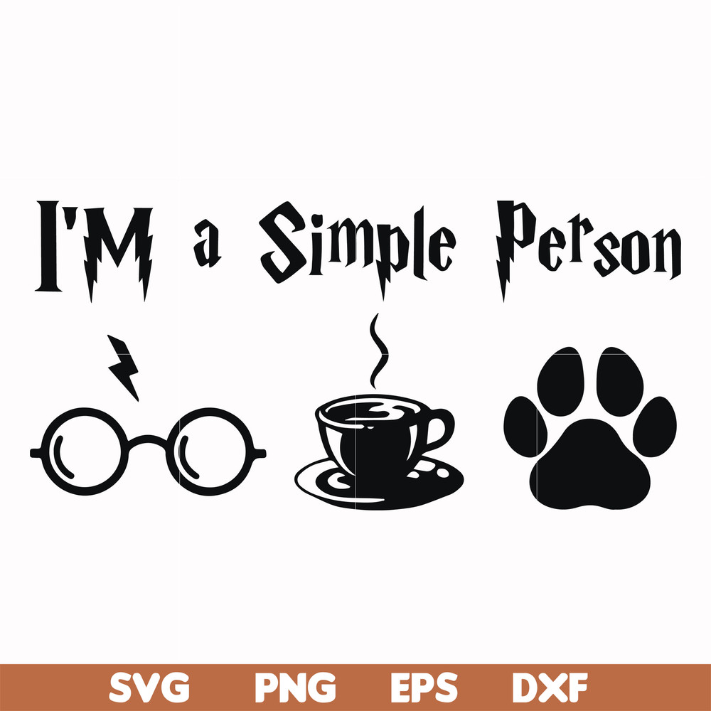 HRPT00027-I'm a simple person svg, png, dxf, eps file HRPT00027.jpg
