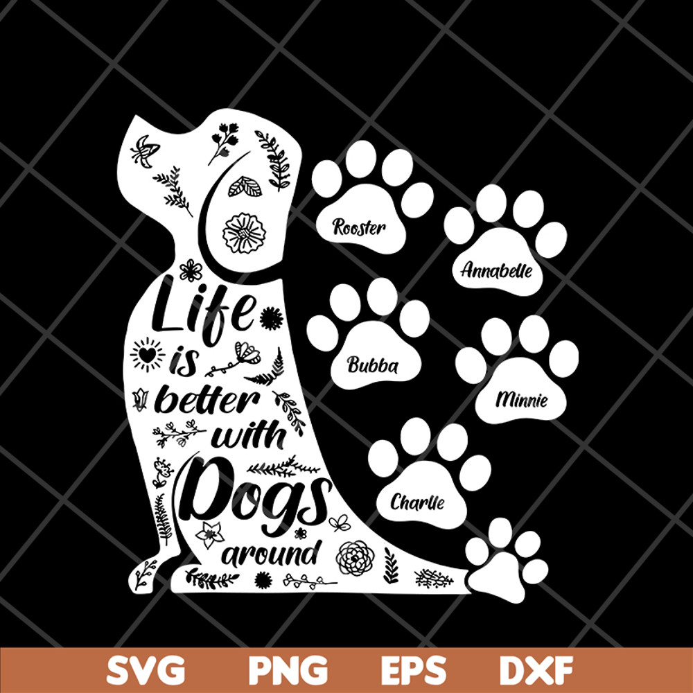 MTD08042105-life a with dogs svg, Mother's day svg, eps, png, dxf digital file MTD08042105.jpg