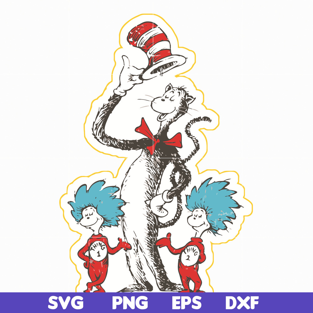 DR05012129-The Cat in the Hat svg, Cat and the thing svg, dr svg, png, dxf, eps file DR05012129.jpg
