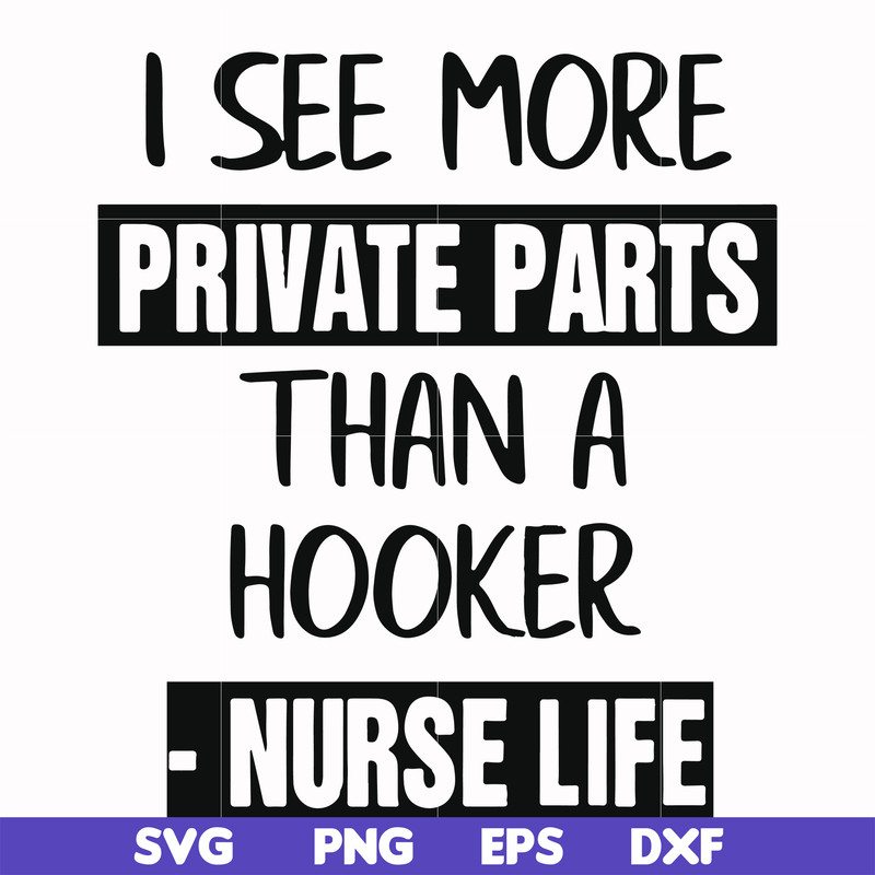 FN000386-I see more private parts than a hooker nurse life svg, png, dxf, eps file FN000386.jpg