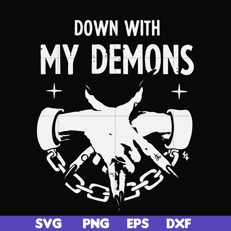 FN000696-Down with my Demons svg, png, dxf, eps file FN000696.jpg