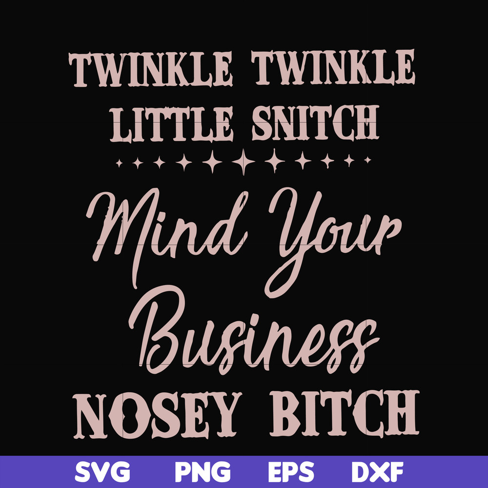 FN00075-Twinkle twinkle little snitch mind your business nosey bitch svg, png, dxf, eps file FN00075.jpg