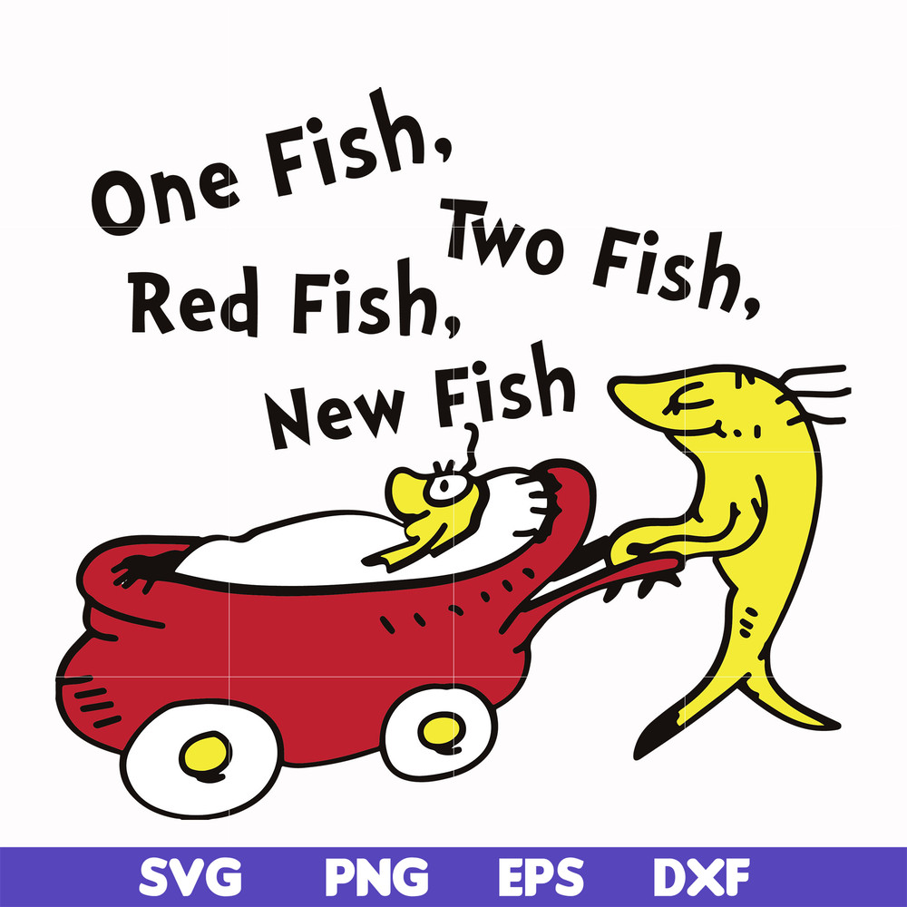 DR00037-One fish two fish red fish new fish svg, png, dxf, eps file DR00037.jpg