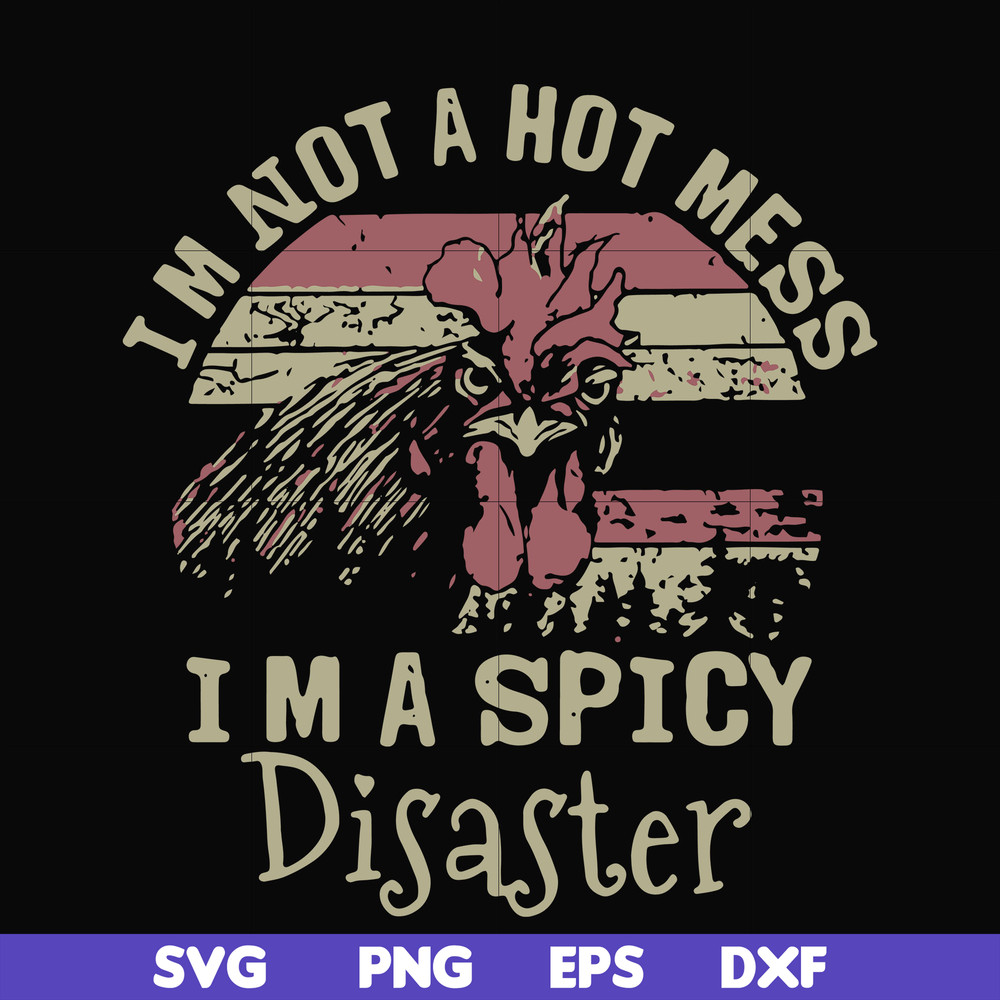 FN000129-I'm not a hot mess I'm a spicy disaster svg, png, dxf, eps file FN000129.jpg