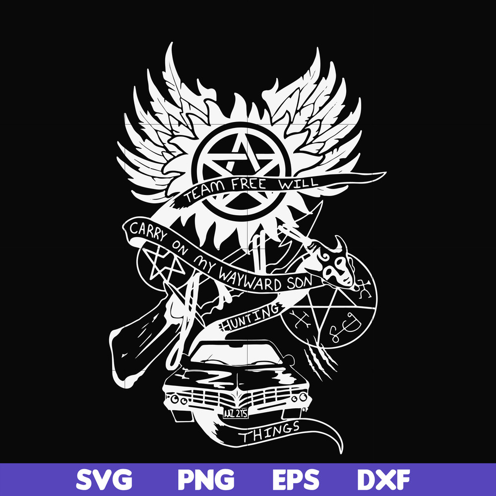 FN000268-Carry on my wayward son svg, png, dxf, eps file FN000268.jpg