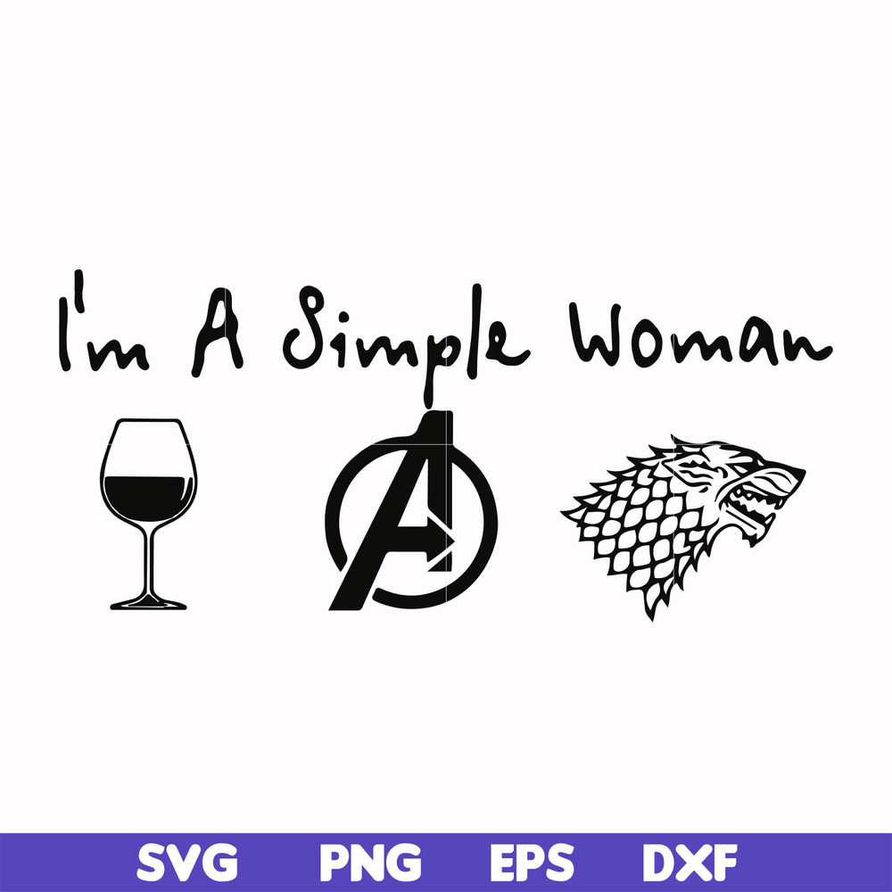 FN000528-I'm a simple woman svg, png, dxf, eps file FN000528.jpg