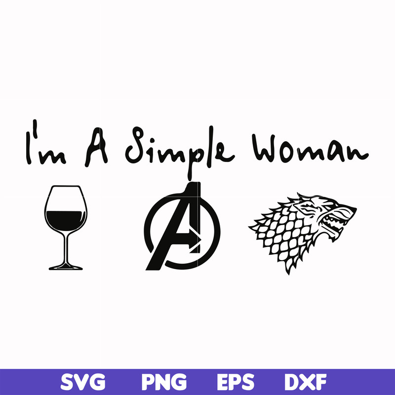 FN000528-I'm a simple woman svg, png, dxf, eps file FN000528.jpg